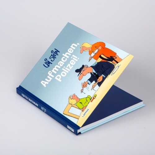 Buchcover und Innenansicht für das Buch: Uli Stein Cartoon-Geschenke: Aufmachen, Polizei!