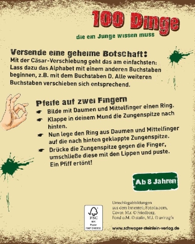 Buchcover und Innenansicht für das Buch: 100 Dinge, die ein Junge wissen muss I Für Jungen ab 8 Jahren