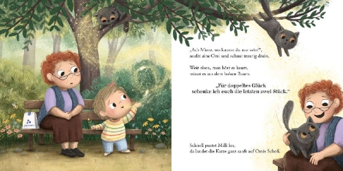 Buchcover und Innenansicht für das Buch: Milli und die Glücks-Kamille