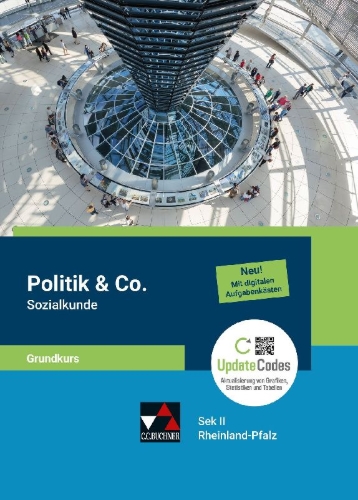 Buchcover und Innenansicht für das Buch: Politik & Co. S II RLP Sozialkunde Grundkurs