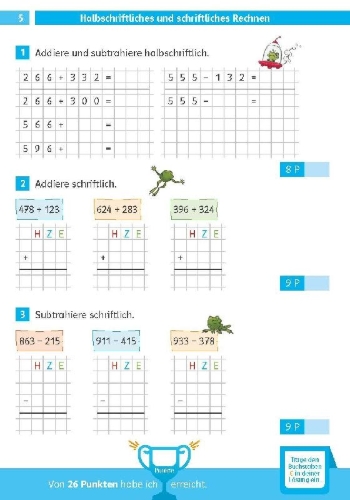 Buchcover und Innenansicht für das Buch: Klett Die Mathe-Helden: Mathe-Testblock So gut bin ich! 4. Klasse