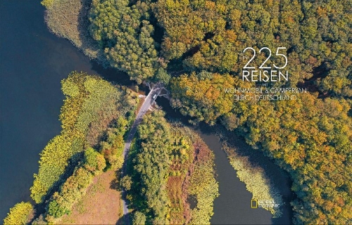 Buchcover und Innenansicht für das Buch: In 225 Reisen mit Wohnmobil & Campervan durch Deutschland