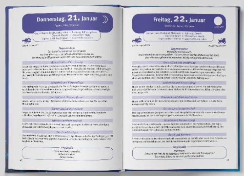 Buchcover und Innenansicht für das Buch: Der große Mondkalender 2027
