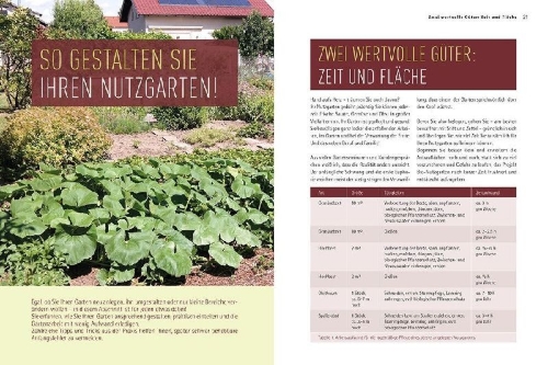 Buchcover und Innenansicht für das Buch: Biogärten gestalten