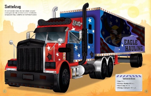 Buchcover und Innenansicht für das Buch: Der große Stickerspaß: Trucks