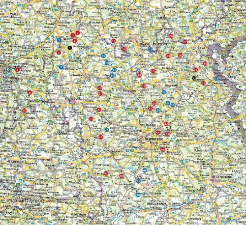Buchcover und Innenansicht für das Buch: Fränkische Wanderberge - Die schönsten Touren