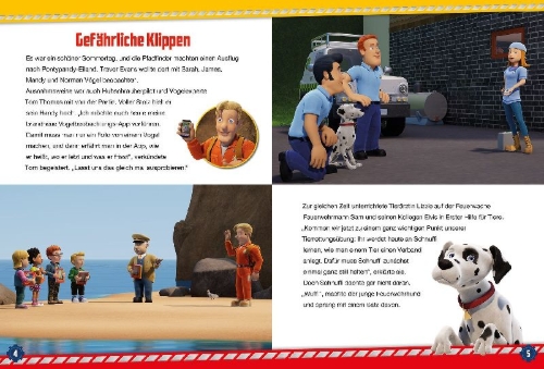 Buchcover und Innenansicht für das Buch: Feuerwehrmann Sam: Meine liebsten Feuerwehrgeschichten aus Pontypandy