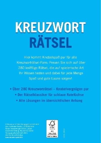 Buchcover und Innenansicht für das Buch: Kreuzworträtsel - Band 1 Über 280 Rätsel für Erwachsene