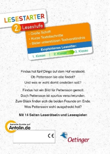 Buchcover und Innenansicht für das Buch: Känner du Pettson och Findus? / Var är Pettson?