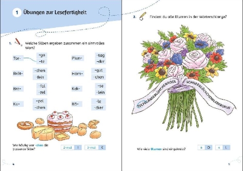 Buchcover und Innenansicht für das Buch: Leselöwen Lernhilfen - Lesen üben - 2. Klasse