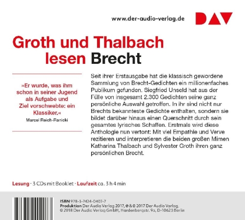 Buchcover und Innenansicht für das Buch: 100 Gedichte. Ausgewählt von Siegfried Unseld