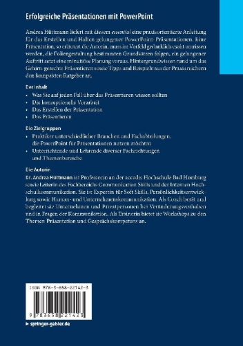 Buchcover und Innenansicht für das Buch: Erfolgreiche Präsentationen mit PowerPoint