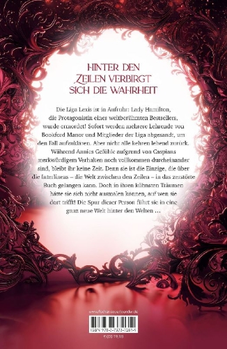 Buchcover und Innenansicht für das Buch: Liga Lexis - Blutrote Tinte