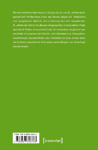 Buchcover und Innenansicht für das Buch: Europa und Erinnerung