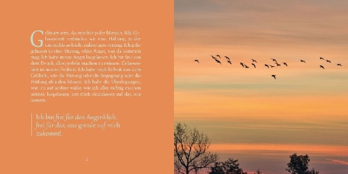 Buchcover und Innenansicht für das Buch: Vom Glück der Gelassenheit