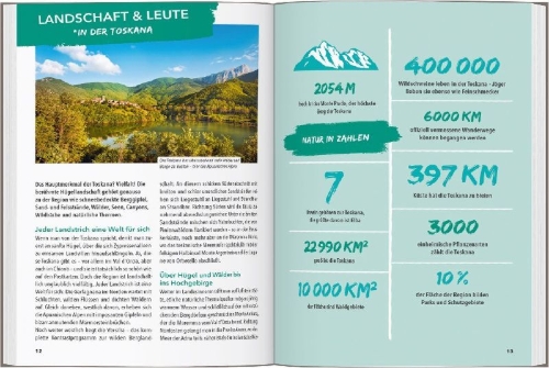 Buchcover und Innenansicht für das Buch: MARCO POLO OUTDOOR GUIDE Reiseführer Toskana