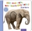 Buchcover und Innenansicht für das Buch: Hör mal rein, wer kann das sein? - Zootiere