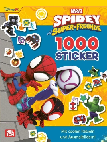 Buchcover und Innenansicht für das Buch: Spidey und seine Super-Freunde: 1000 Sticker