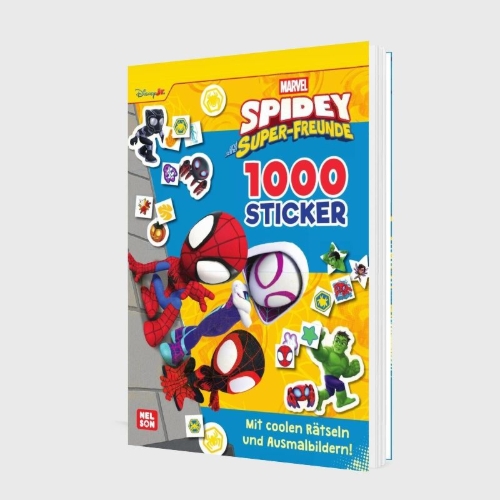 Buchcover und Innenansicht für das Buch: Spidey und seine Super-Freunde: 1000 Sticker