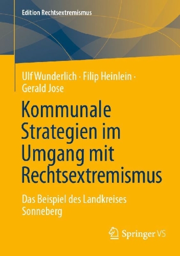 Buchcover und Innenansicht für das Buch: Kommunale Strategien im Umgang mit Rechtsextremismus