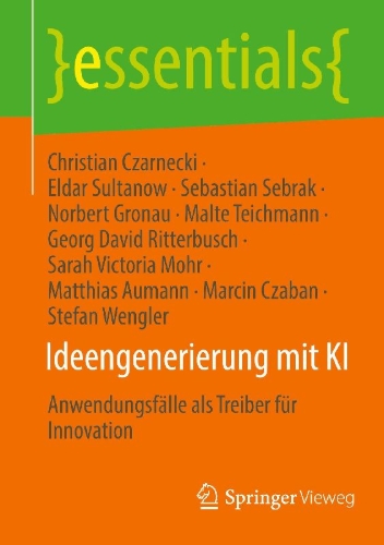 Buchcover und Innenansicht für das Buch: Ideengenerierung mit KI