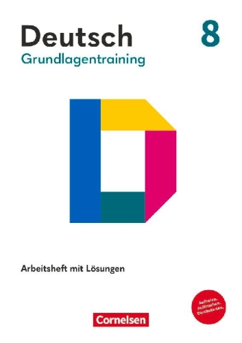 Buchcover und Innenansicht für das Buch: Grundlagentraining Deutsch Sekundarstufe I. 8. Schuljahr - Förderheft