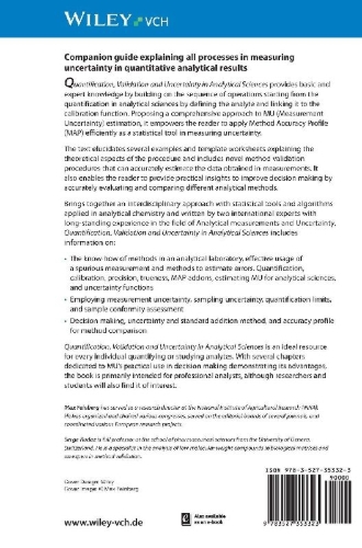 Buchcover und Innenansicht für das Buch: Quantification, Validation and Uncertainty in Analytical Sciences