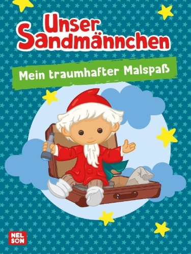 Buchcover und Innenansicht für das Buch: Sandmännchen: Mein traumhafter Malspaß