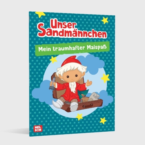 Buchcover und Innenansicht für das Buch: Sandmännchen: Mein traumhafter Malspaß