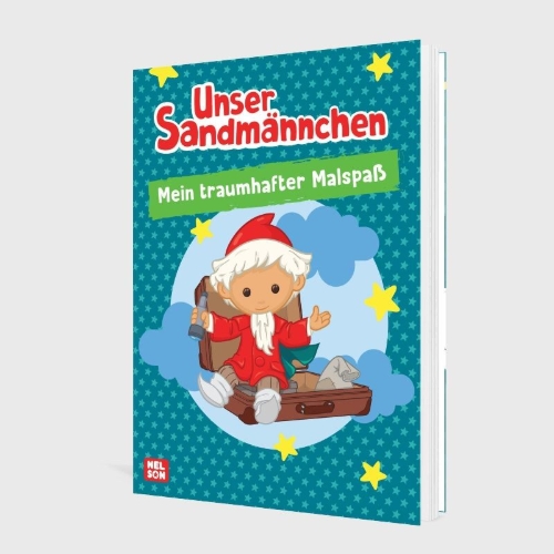 Buchcover und Innenansicht für das Buch: Sandmännchen: Mein traumhafter Malspaß