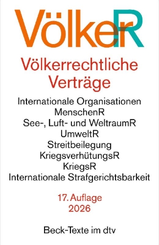 Buchcover und Innenansicht für das Buch: Völkerrechtliche Verträge. VölkerR