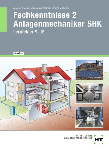 Buchcover und Innenansicht für das Buch: Fachkenntnisse 2 Anlagenmechaniker SHK