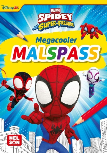 Buchcover und Innenansicht für das Buch: Spidey und seine Super-Freunde: Megacooler Malspaß