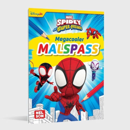 Buchcover und Innenansicht für das Buch: Spidey und seine Super-Freunde: Megacooler Malspaß