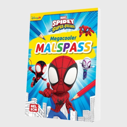 Buchcover und Innenansicht für das Buch: Spidey und seine Super-Freunde: Megacooler Malspaß