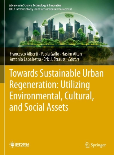 Buchcover und Innenansicht für das Buch: Towards Sustainable Urban Regeneration: Utilizing Environmental, Cultural, and Social Assets