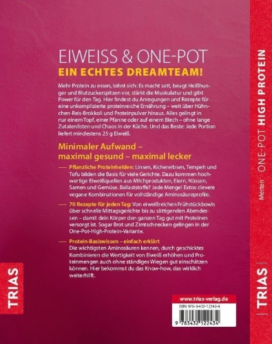 Buchcover und Innenansicht für das Buch: One-Pot High Protein