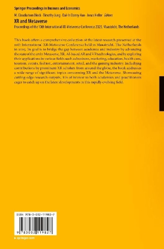 Buchcover und Innenansicht für das Buch: XR and Metaverse