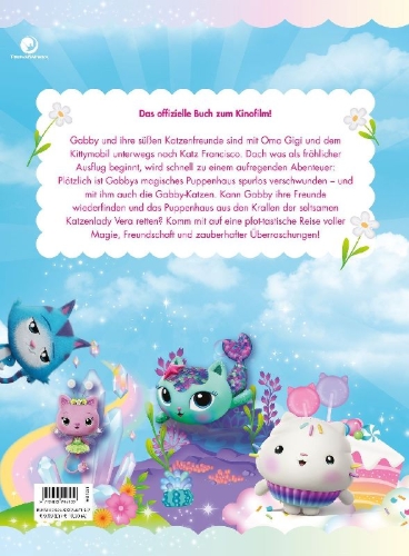 Buchcover und Innenansicht für das Buch: Gabby's Dollhouse Der Film: Das Buch zum Film