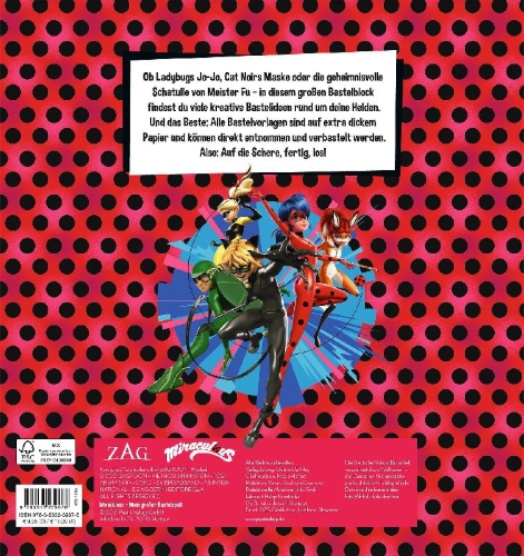 Buchcover und Innenansicht für das Buch: Miraculous: Mein großer Bastelspaß
