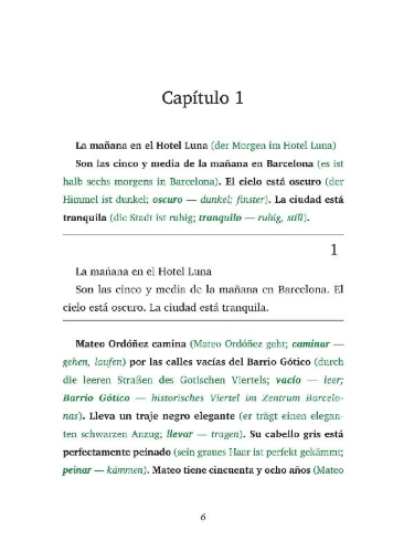 Buchcover und Innenansicht für das Buch: Los Diamantes Desaparecidos - Spanische Krimi-Lektüre A1-A2 (+ Audio-Online)
