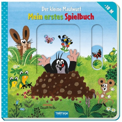 Buchcover und Innenansicht für das Buch: Trötsch Der kleine Maulwurf Mein erstes Spielbuch
