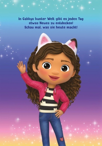 Buchcover und Innenansicht für das Buch: Gabby's Dollhouse: Mein Zaubermalbuch