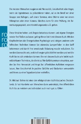 Buchcover und Innenansicht für das Buch: Klopfen gegen Lampenfieber