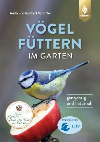 Buchcover und Innenansicht für das Buch: Vögel füttern im Garten