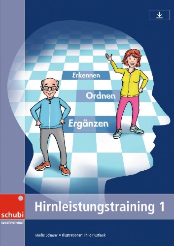 Buchcover und Innenansicht für das Buch: Hirnleistungstraining 1