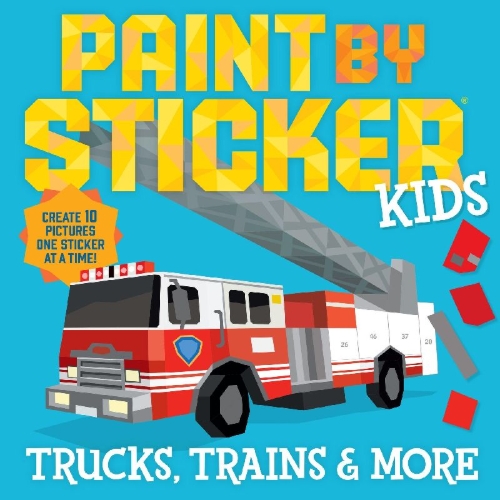 Buchcover und Innenansicht für das Buch: Paint by Sticker Kids (Official): Trucks Trains & More