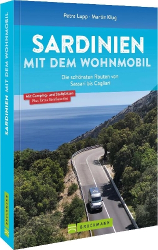 Buchcover und Innenansicht für das Buch: Sardinien mit dem Wohnmobil Die schönsten Routen von Sassari bis Cagliari