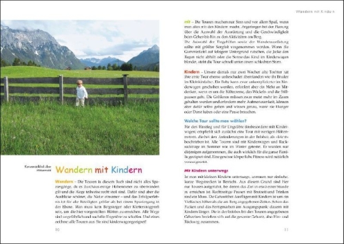 Buchcover und Innenansicht für das Buch: Wanderungen mit dem Kinderwagen Bayerische Hausberge