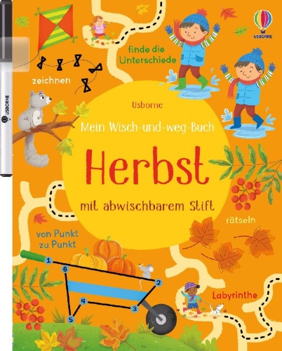 Buchcover und Innenansicht für das Buch: Mein Wisch-und-weg-Buch: Herbst